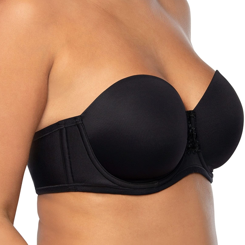 Vanity Fair Black Strapless Bra 4 Way Lightly Lined Bra Size 44C